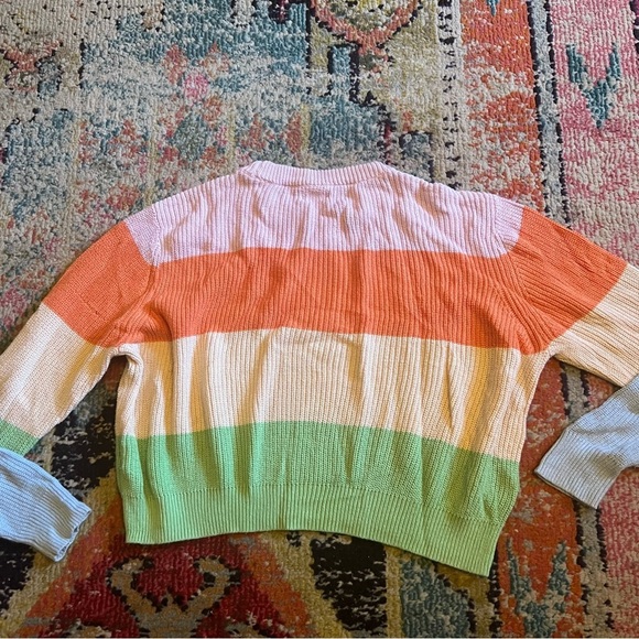 Cotton:On cotton cropped sweater in rainbow stripe print - Picture 4 of 7
